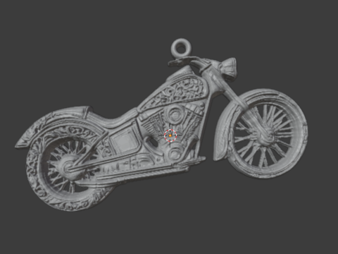 Motorcycle pendant -01 printable jewelry 3D Model