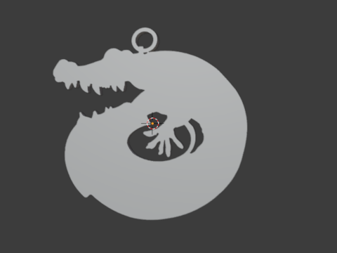 Crocodile pendant -01 printable jewelry 3D Модель