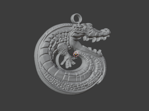 Crocodile pendant -01 printable jewelry 3D Модель