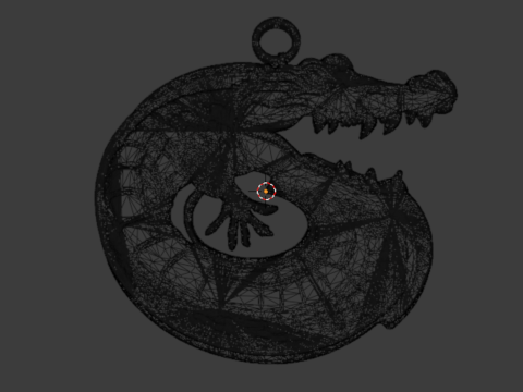 Crocodile pendant -01 printable jewelry 3D Модель