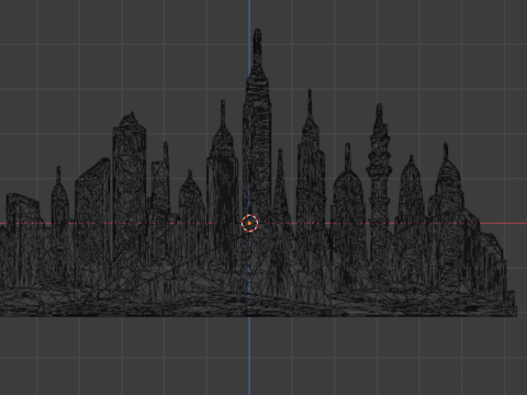 Futuristic Cityscape Relief wall panel decor set 01 3D print model Model 3D