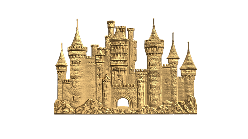 Medieval Castle Printable Relief wall panel decor set 02 3D Модель .c4d .max .obj .3ds .fbx .stl .blend 