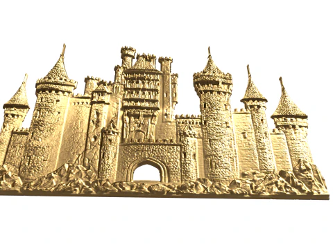 Medieval Castle Printable Relief wall panel decor set 02 3D Model