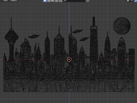 Futuristic Cityscape Printable Relief wall panel decor set 04 3D print model 3D Модель