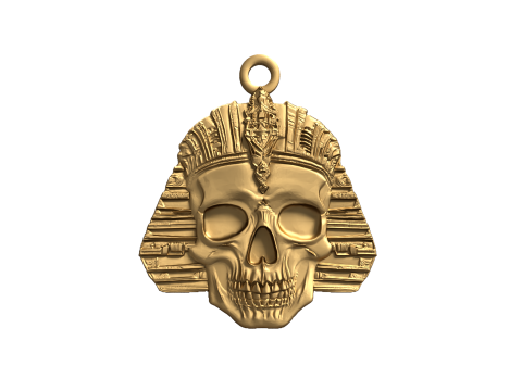 Skull pharaoh pendant 20 printable jewelry 3D print model 3D 프린트 모델