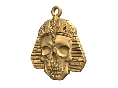 Skull pharaoh pendant 20 printable jewelry 3D print model 3D-printmodel