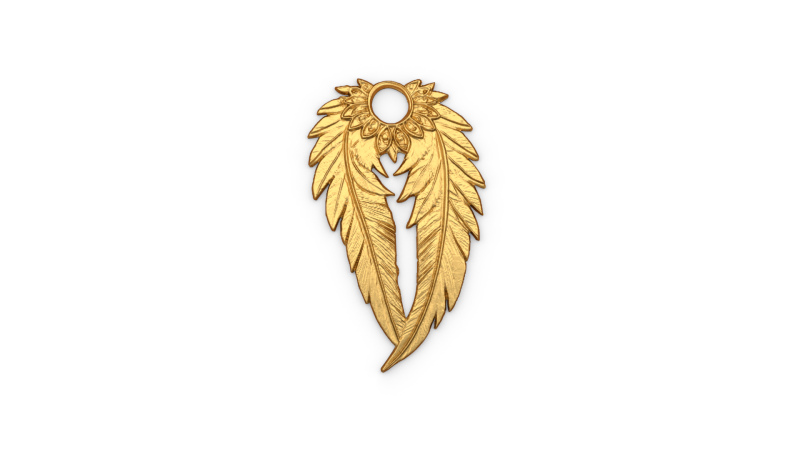 Feather Pendant 21 printable jewelry 3D print model Model Cetak 3D .c4d .max .obj .3ds .fbx .stl .blend 