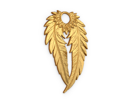 Feather Pendant 21 printable jewelry 3D print model Model Cetak 3D