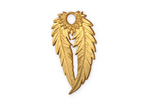Feather Pendant 21 printable jewelry 3D print model Model Cetak 3D
