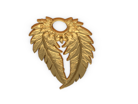 Feather Pendant 21 printable jewelry 3D print model Model Cetak 3D