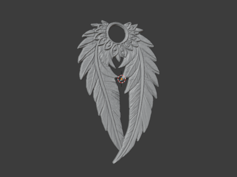 Feather Pendant 21 printable jewelry 3D print model Model Cetak 3D