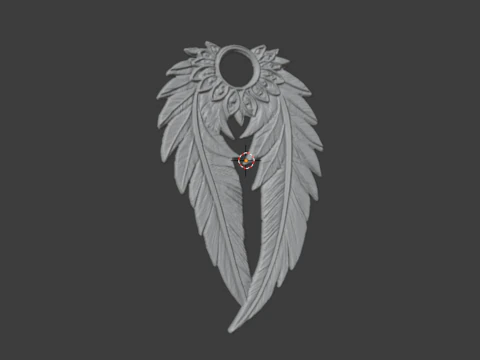 Feather Pendant 21 printable jewelry 3D print model 3D Print Model