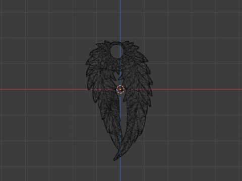 Feather Pendant 21 printable jewelry 3D print model Model Cetak 3D