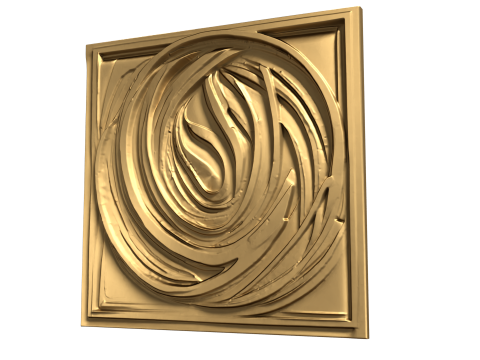 3D Printed Gold Foil Textured Decor Set - Ornamental Wall Panel 3D print model 3D-Druckmodell