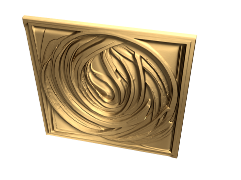 3D Printed Gold Foil Textured Decor Set - Ornamental Wall Panel 3D print model 3D-Druckmodell