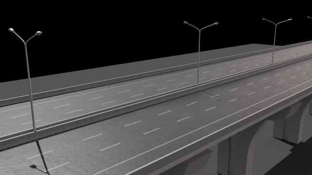 highway 2 lane 3D Модель .c4d .max .obj .3ds .fbx .stl .blend 