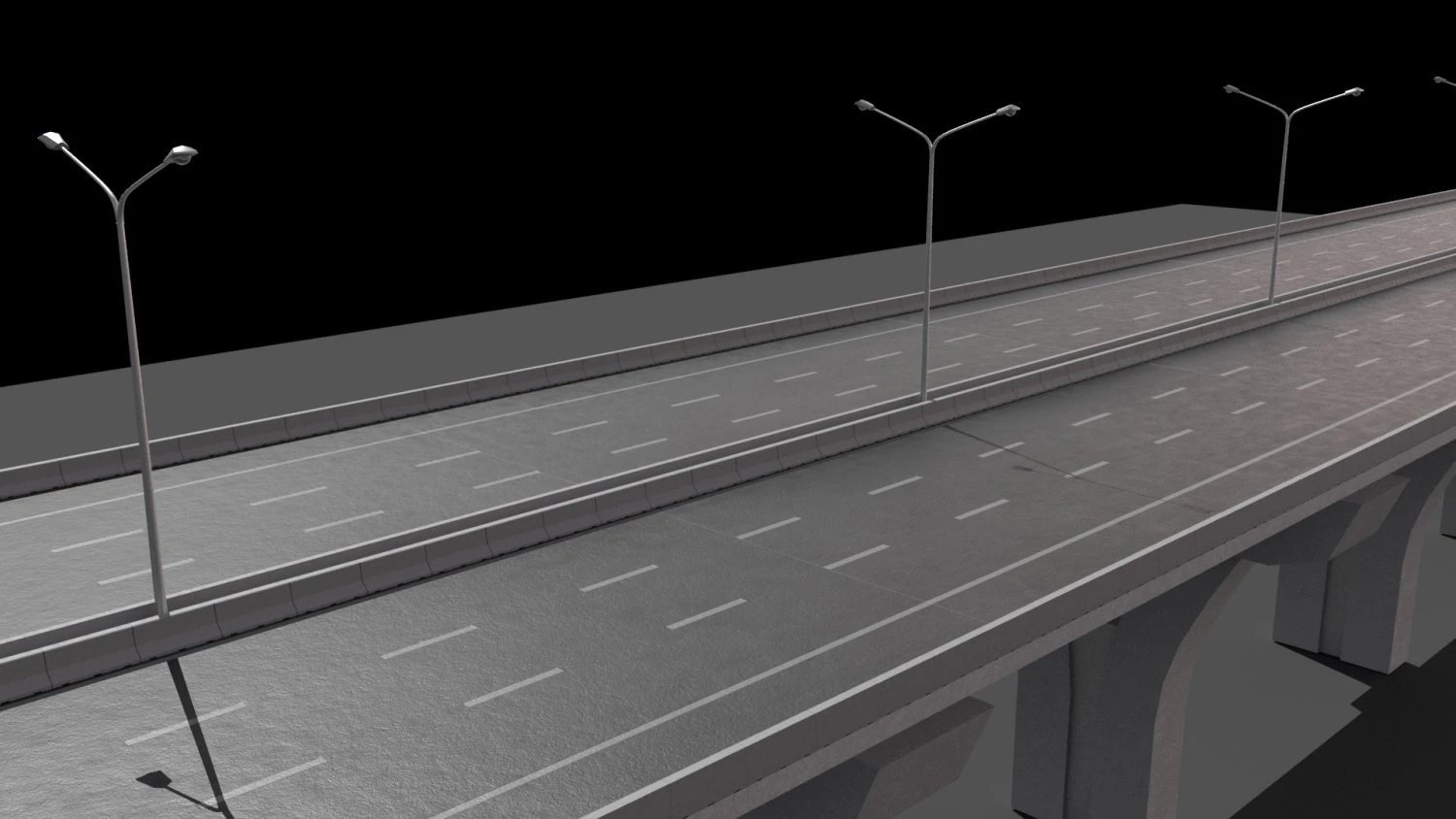 highway 2 lane 3D Model .c4d .max .obj .3ds .fbx .stl .blend 