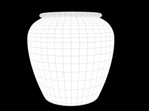 glazed water jar with dragon patterns 3D Model