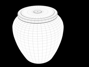 glazed water jar with dragon patterns 3D Model
