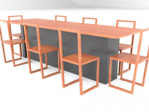 dining table from parasite movie Modelo 3D