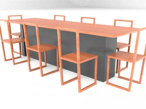dining table from parasite movie 3D Model