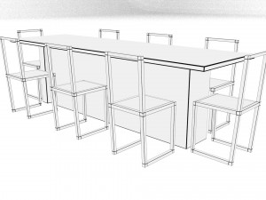 dining table from parasite movie Modelo 3D