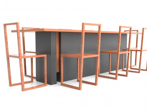 dining table from parasite movie Modelo 3D