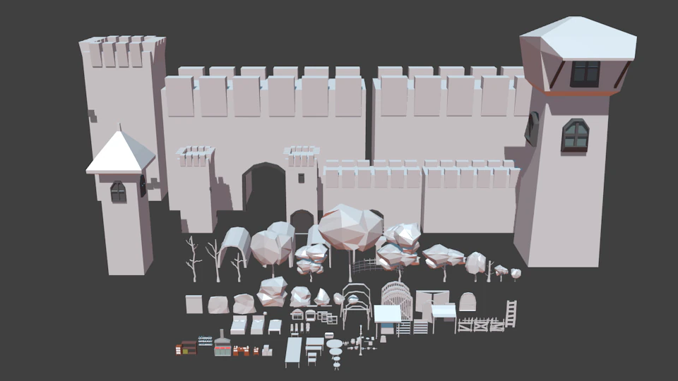 assets - medieval 3D Model .c4d .max .obj .3ds .fbx .stl .blend 