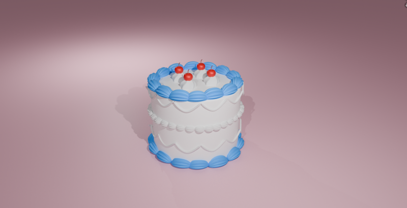 Cake cartoon 3D Model .c4d .max .obj .3ds .fbx .stl .blend