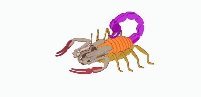 scorpio 3D 프린트 모델 .c4d .max .obj .3ds .fbx .stl .blend 