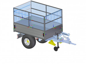 Single axle trailer Modello 3D