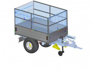 Reboque de eixo único Modelo 3D