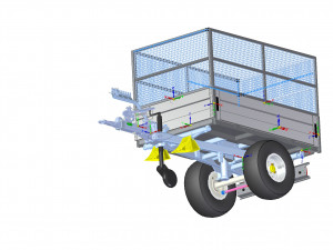 Single axle trailer 3D Model