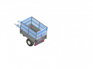 Single axle trailer 3D Model