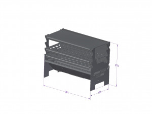 Mobile grill with charcoal 3D Model