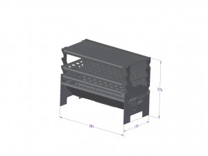 Mobile grill with charcoal 3D Model