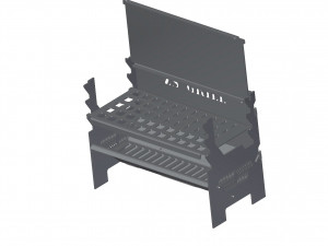 Mobile grill with charcoal 3D Model