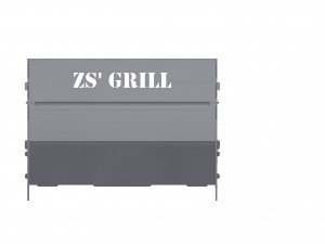 Mobile grill with charcoal 3D Model
