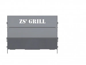 Mobile grill with charcoal 3D Model