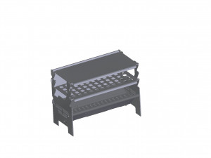 Mobile grill with charcoal 3D Model