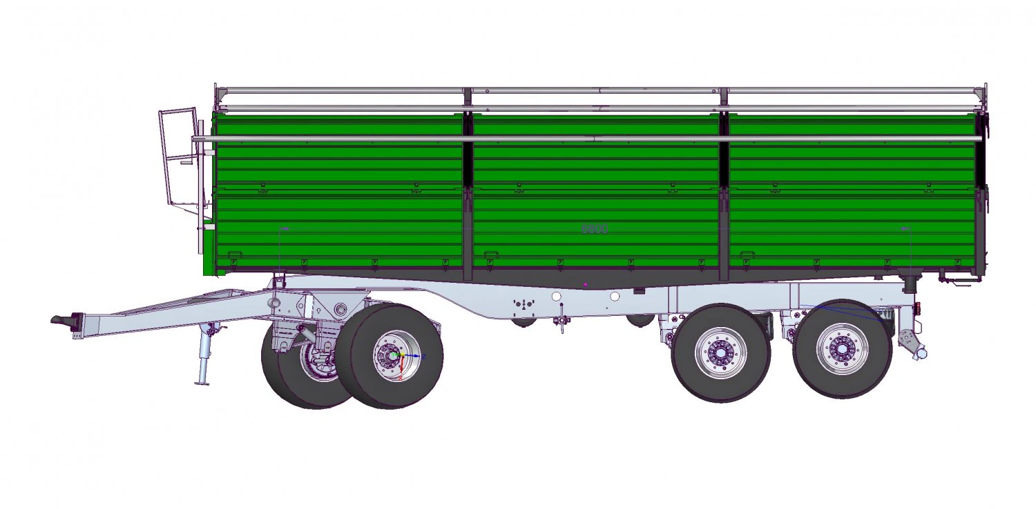 Trailer tipped on three sides 3D Model .c4d .max .obj .3ds .fbx .stl .blend 