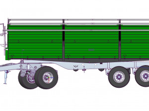 Trailer tipped on three sides 3D Model