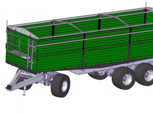 Trailer tipped on three sides 3D Model