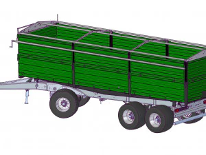 Trailer tipped on three sides 3D Model