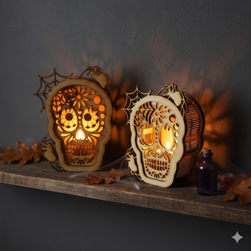 Tempat Lilin Tengkorak Model 3D .c4d .max .obj .3ds .fbx .stl .blend 