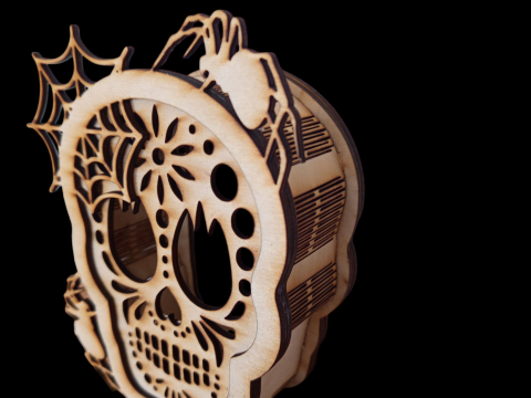 Tempat Lilin Tengkorak Model 3D