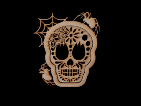 Tempat Lilin Tengkorak Model 3D