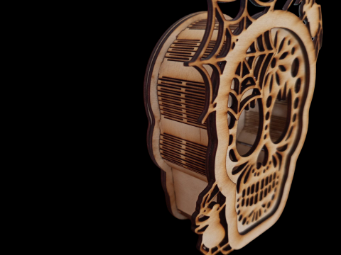 Tempat Lilin Tengkorak Model 3D