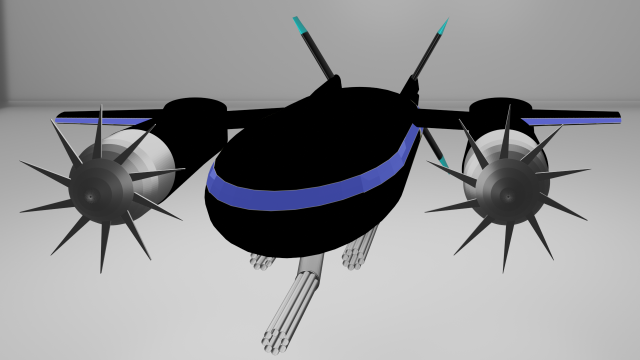 futuristic attack plane 3Dモデル .c4d .max .obj .3ds .fbx .stl .blend 