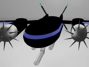 미래형 공격기 3D 모델